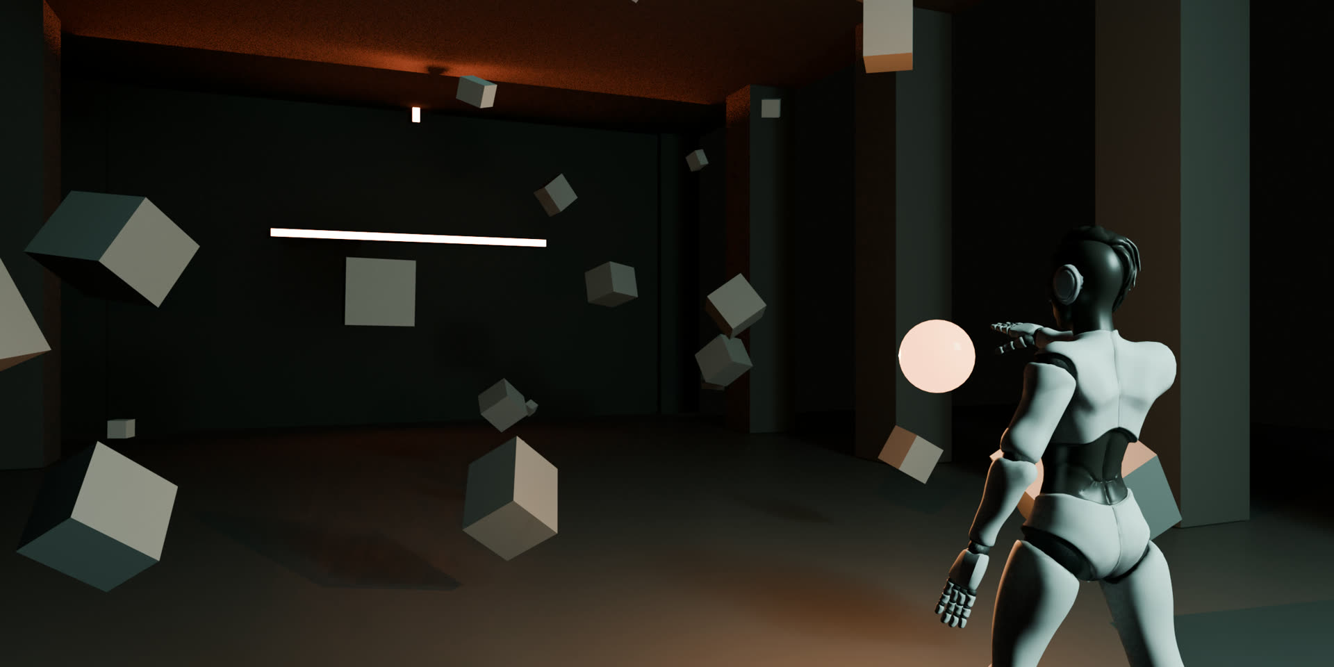 Project Kinesis concept: telekinetic combat in a brutalist hall